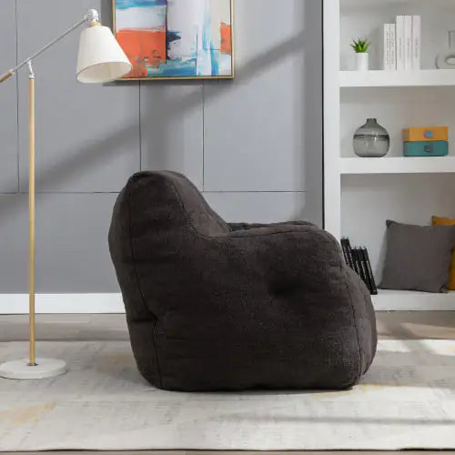 Soft Teddy Tufted Foam Bean Bag Chair