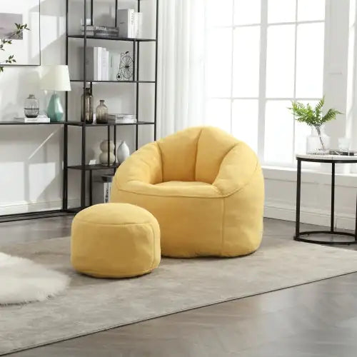 Bedding Bean Bag Sofa Chair High Pressure Foam Bean Bag Chair Material With Padded Foam Padding Compressed Bean Bag With Footrest