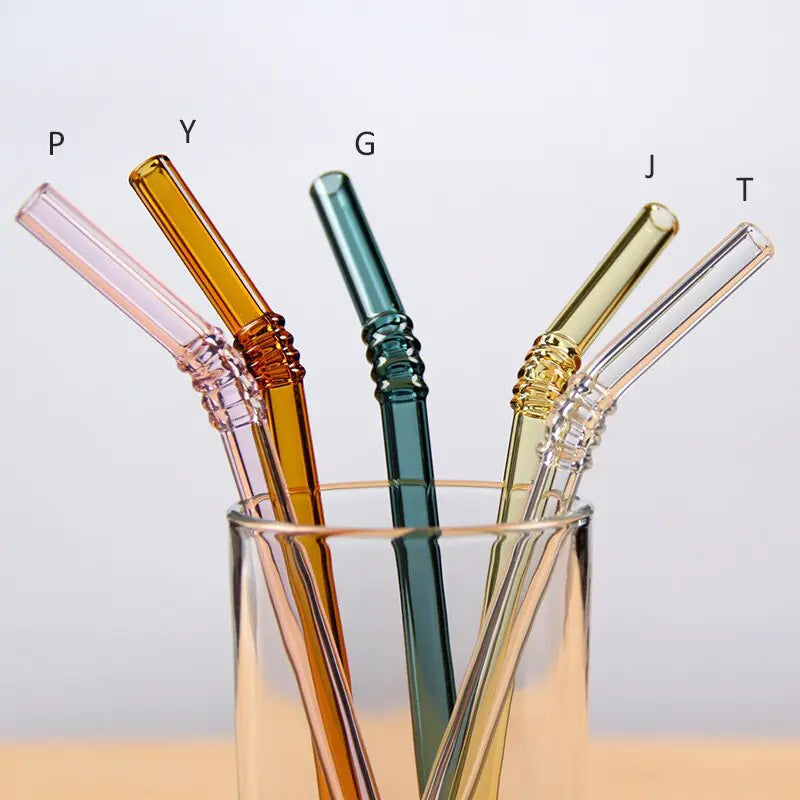 Colorful Glass Drinking Straws