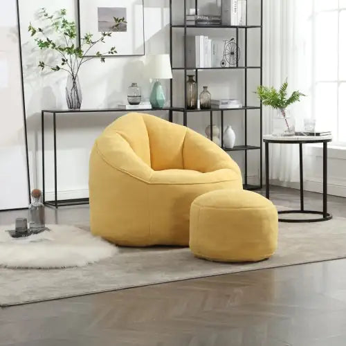 Bedding Bean Bag Sofa Chair High Pressure Foam Bean Bag Chair Material With Padded Foam Padding Compressed Bean Bag With Footrest