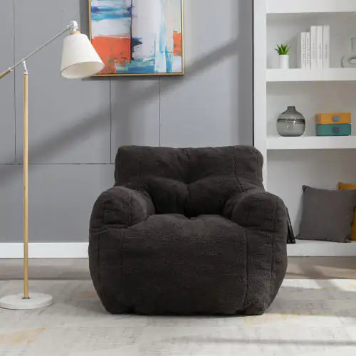 Soft Teddy Tufted Foam Bean Bag Chair